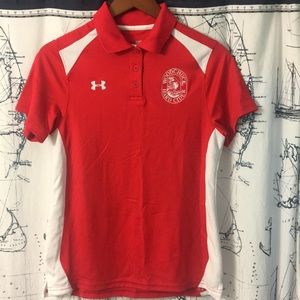UA Red & White Polo w Woodchuck logo